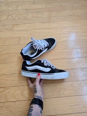 Vans | Knu Skool Y2K Black White Chunky Puffy Tongue Sneakers | WMS 9
